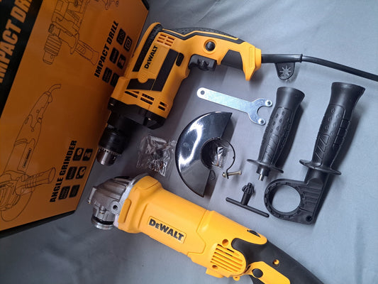 🔧💛 Combo DEWALT Taladro Percutor 1/2” + Pulidora 4 ½” – Potencia, Precisión y Rendimiento Total ⚡🛠️